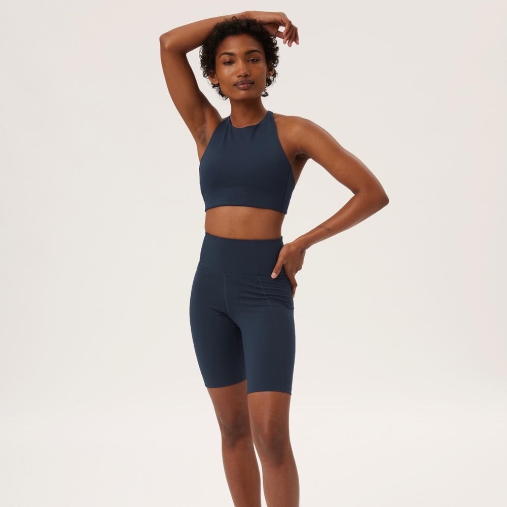 Girlfriend Collective High Rise Bike Shorts, Midnight, XS